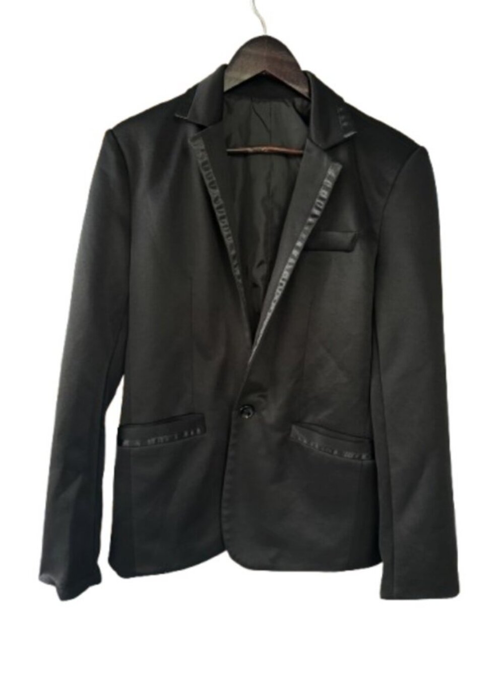 Style single-button tuxedo-style blazer black men's size XXL